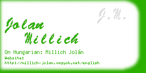 jolan millich business card